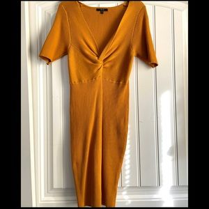 Mustard yellow bodycon dress